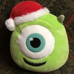 Disney Squishmallows Mike Wazowski Christmas Santa Hat Limited Edition  10”